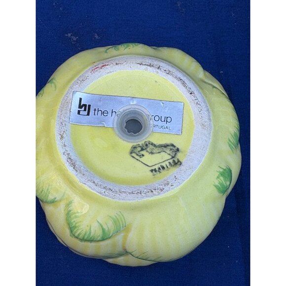 Vintage Haldon Group Artichoke Ceramic Salt Pepper Shaker Set Green Yellow Glaze - Picture 7 of 7